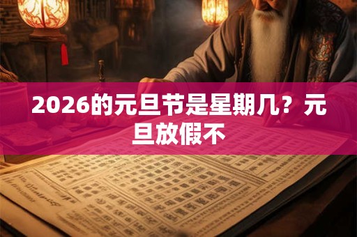2026的元旦节是星期几？元旦放假不