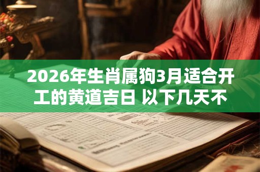 2026年生肖属狗3月适合开工的黄道吉日 以下几天不容错过 2026年生肖属狗3月适合开工的黄道吉日 以下几天不容错过