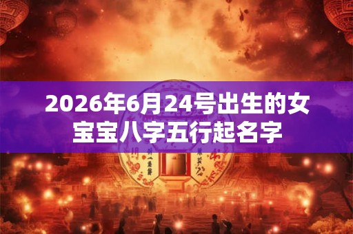 2026年6月24号出生的女宝宝八字五行起名字