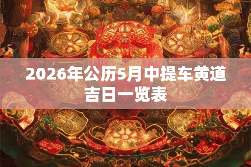2026年公历5月中提车黄道吉日一览表 2026年公历5月中提车黄道吉日一览表
