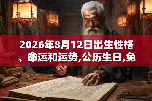 2026年8月12日出生性格、命运和运势,公历生日,免费算命