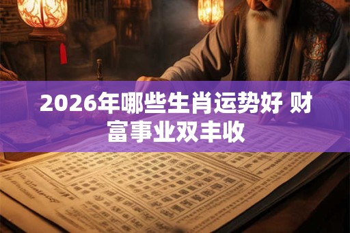 2026年哪些生肖运势好 财富事业双丰收