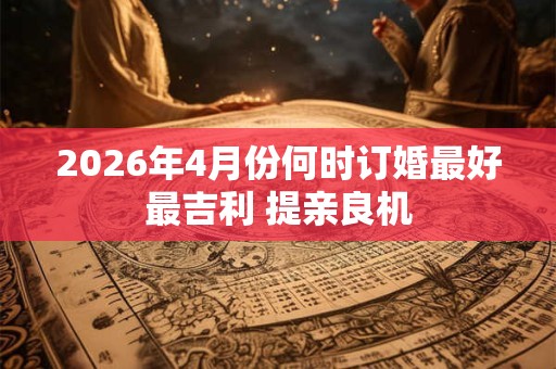 2026年4月份何时订婚最好最吉利 提亲良机 2026年4月份何时订婚最好最吉利 提亲良机