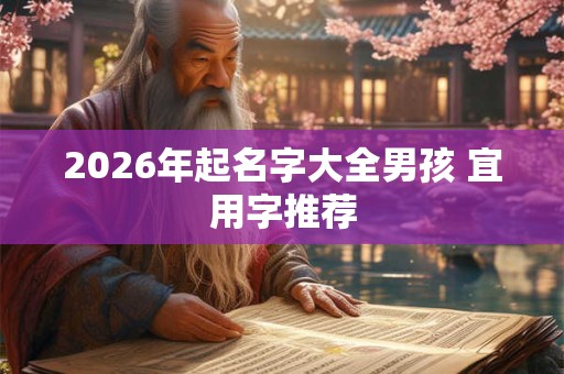 2026年起名字大全男孩 宜用字推荐 2026年起名字大全男孩 宜用字推荐
