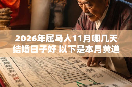 2026年属马人11月哪几天结婚日子好 以下是本月黄道吉日 2026年属马人11月哪几天结婚日子好 以下是本月黄道吉日