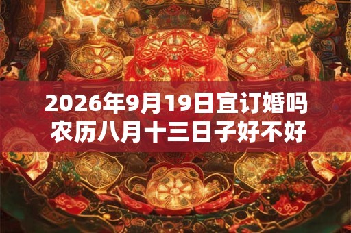 2026年9月19日宜订婚吗 农历八月十三日子好不好 2026年9月19日宜订婚吗 农历八月十三日子好不好