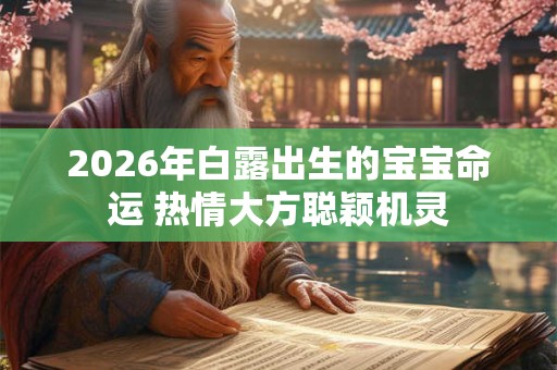 2026年白露出生的宝宝命运 热情大方聪颖机灵