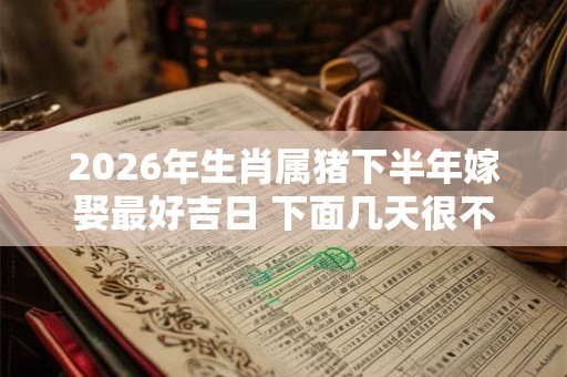 2026年生肖属猪下半年嫁娶最好吉日 下面几天很不错 2026年生肖属猪下半年嫁娶最好吉日 下面几天很不错