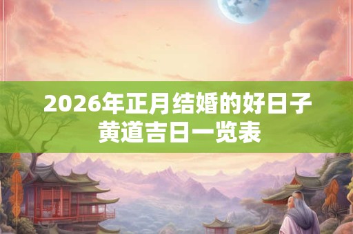 2026年正月结婚的好日子 黄道吉日一览表 2026年正月结婚的好日子 黄道吉日一览表