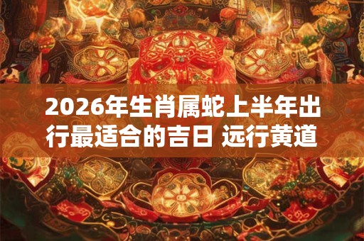 2026年生肖属蛇上半年出行最适合的吉日 远行黄道吉日