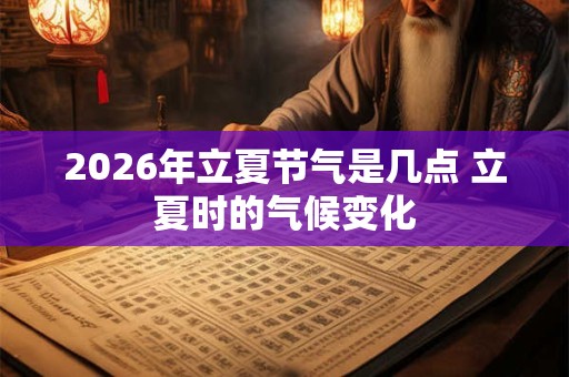 2026年立夏节气是几点 立夏时的气候变化