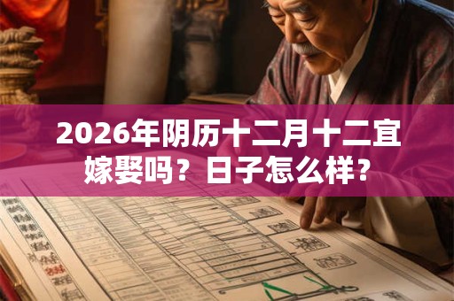 2026年阴历十二月十二宜嫁娶吗？日子怎么样？