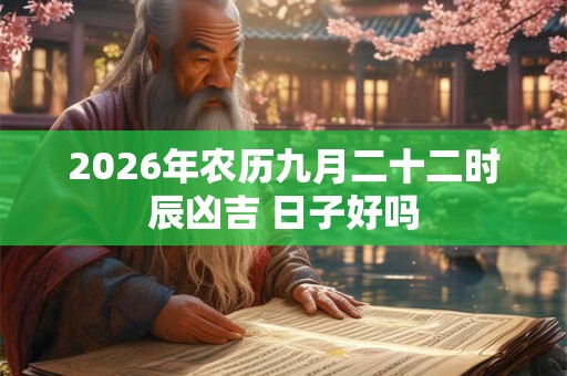 2026年农历九月二十二时辰凶吉 日子好吗