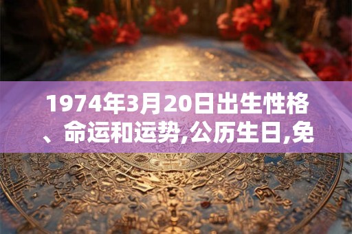 1974年3月20日出生性格、命运和运势,公历生日,免费算命