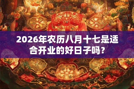 2026年农历八月十七是适合开业的好日子吗？