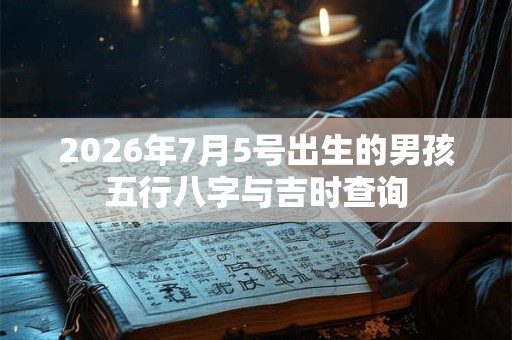 2026年7月5号出生的男孩五行八字与吉时查询