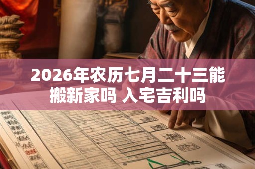 2026年农历七月二十三能搬新家吗 入宅吉利吗
