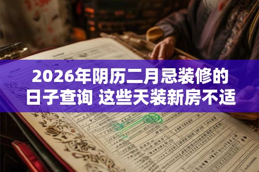 2026年阴历二月忌装修的日子查询 这些天装新房不适合