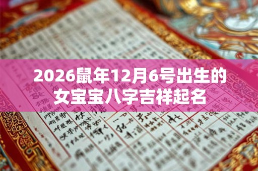 2026鼠年12月6号出生的女宝宝八字吉祥起名 2026鼠年12月6号出生的女宝宝八字吉祥起名