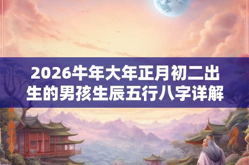 2026牛年大年正月初二出生的男孩生辰五行八字详解 2026牛年大年正月初二出生的男孩生辰五行八字详解