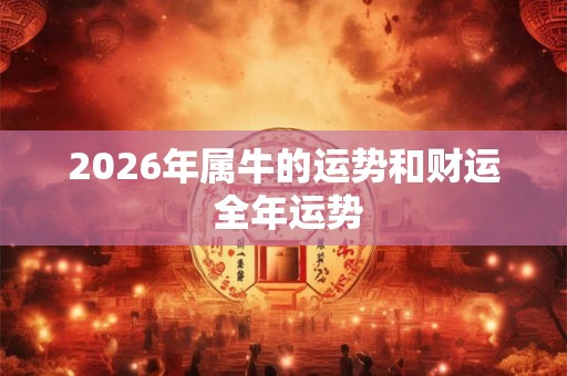 2026年属牛的运势和财运 全年运势 2026年属牛的运势和财运 全年运势