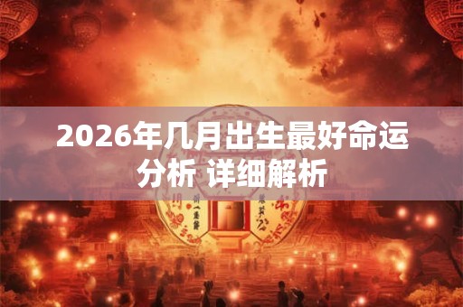 2026年几月出生最好命运分析 详细解析 2026年几月出生最好命运分析 详细解析