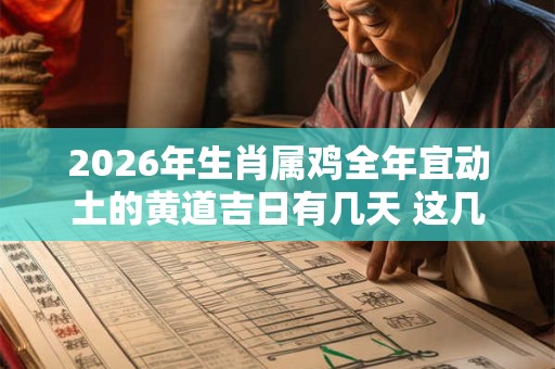 2026年生肖属鸡全年宜动土的黄道吉日有几天 这几天都是好日子 2026年生肖属鸡全年宜动土的黄道吉日有几天 这几天都是好日子