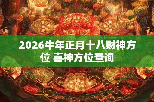 2026牛年正月十八财神方位 喜神方位查询