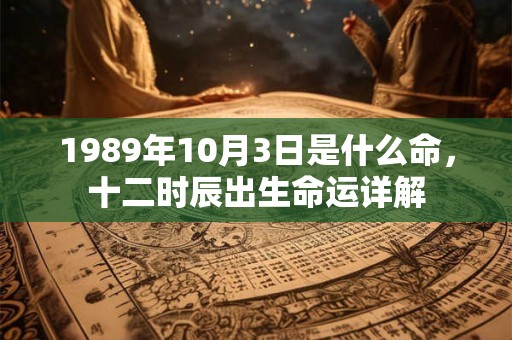 1989年10月3日是什么命，十二时辰出生命运详解