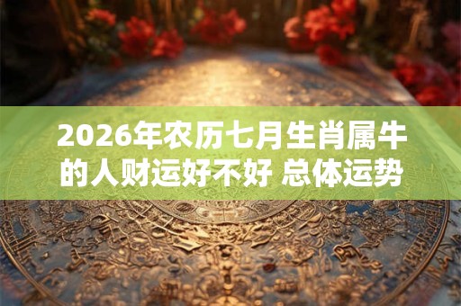2026年农历七月生肖属牛的人财运好不好 总体运势喜忧参半 2026年农历七月生肖属牛的人财运好不好 总体运势喜忧参半