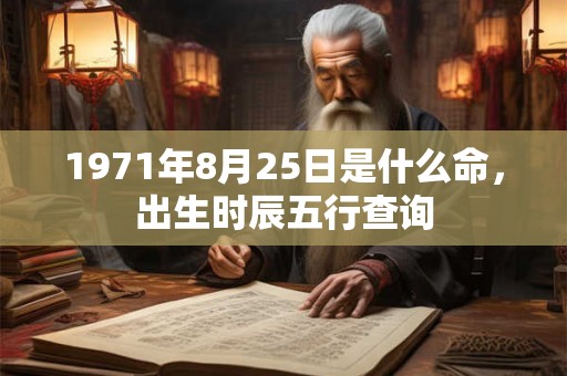 1971年8月25日是什么命,出生时辰五行查询 1971年8月25日是什么命,出生时辰五行查询