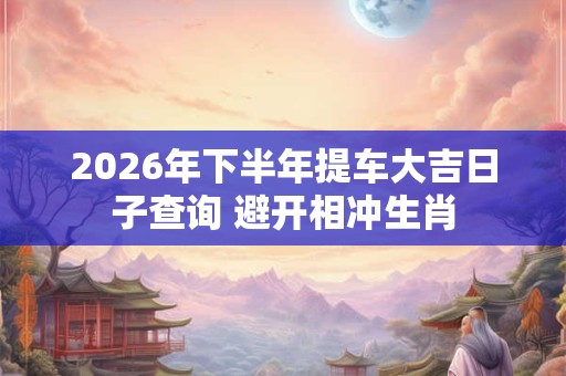 2026年下半年提车大吉日子查询 避开相冲生肖 2026年下半年提车大吉日子查询 避开相冲生肖
