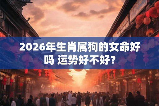 2026年生肖属狗的女命好吗 运势好不好？
