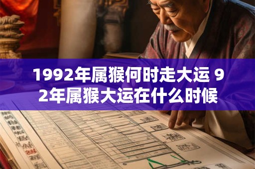 1992年属猴何时走大运 92年属猴大运在什么时候 1992年属猴何时走大运 92年属猴大运在什么时候