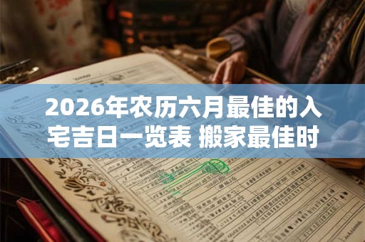 2026年农历六月最佳的入宅吉日一览表 搬家最佳时间 2026年农历六月最佳的入宅吉日一览表 搬家最佳时间