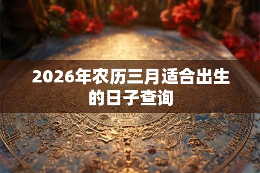 2026年农历三月适合出生的日子查询
