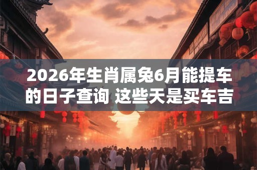 2026年生肖属兔6月能提车的日子查询 这些天是买车吉日 2026年生肖属兔6月能提车的日子查询 这些天是买车吉日