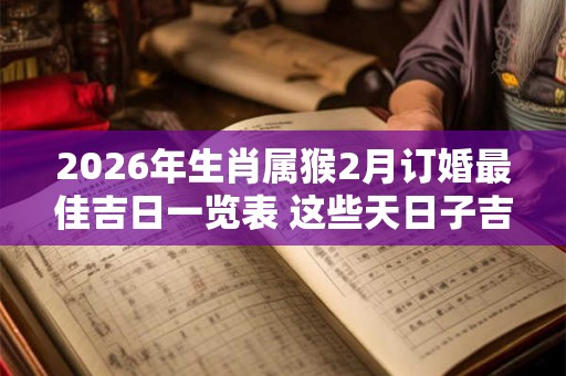 2026年生肖属猴2月订婚最佳吉日一览表 这些天日子吉利 2026年生肖属猴2月订婚最佳吉日一览表 这些天日子吉利
