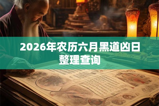 2026年农历六月黑道凶日整理查询 2026年农历六月黑道凶日整理查询