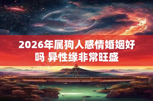 2026年属狗人感情婚姻好吗 异性缘非常旺盛