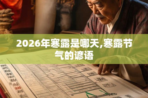 2026年寒露是哪天,寒露节气的谚语 2026年寒露是哪天,寒露节气的谚语