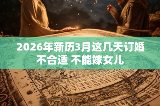 2026年新历3月这几天订婚不合适 不能嫁女儿 2026年新历3月这几天订婚不合适 不能嫁女儿