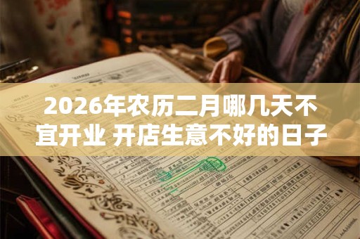 2026年农历二月哪几天不宜开业 开店生意不好的日子