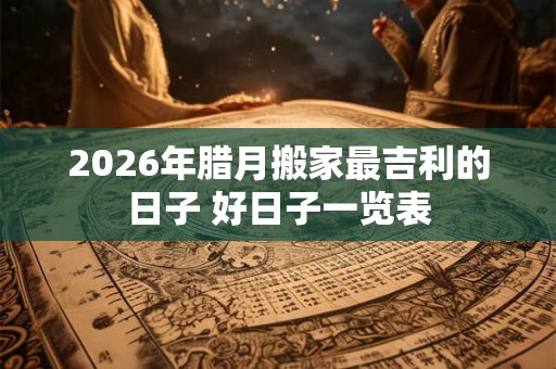 2026年腊月搬家最吉利的日子 好日子一览表