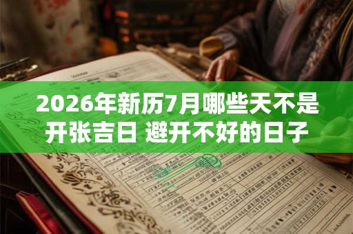 2026年新历7月哪些天不是开张吉日 避开不好的日子 2026年新历7月哪些天不是开张吉日 避开不好的日子