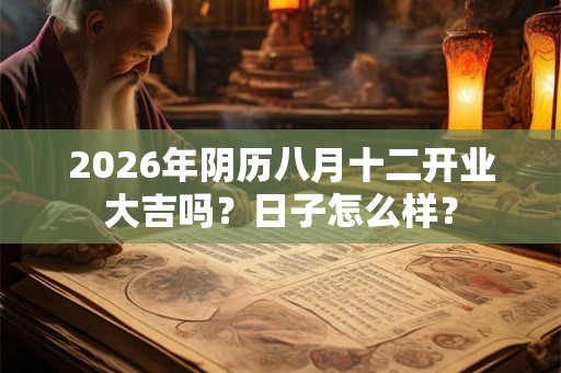 2026年阴历八月十二开业大吉吗？日子怎么样？