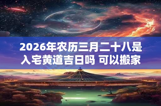 2026年农历三月二十八是入宅黄道吉日吗 可以搬家吗