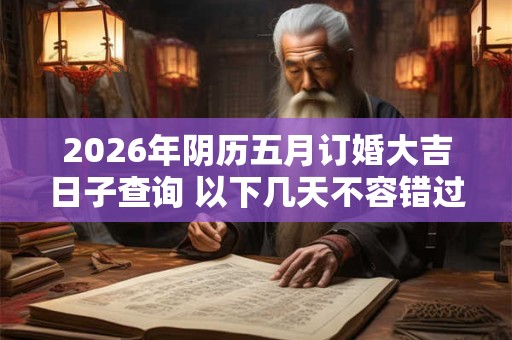 2026年阴历五月订婚大吉日子查询 以下几天不容错过