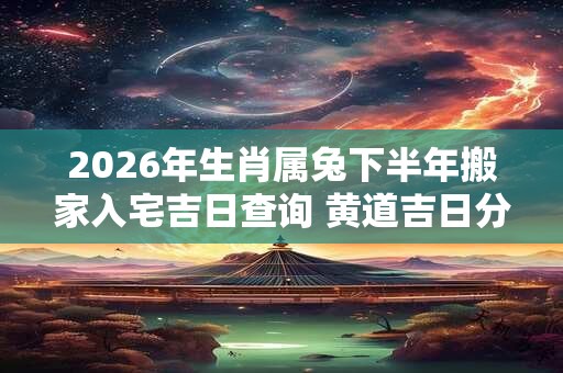 2026年生肖属兔下半年搬家入宅吉日查询 黄道吉日分析 2026年生肖属兔下半年搬家入宅吉日查询 黄道吉日分析