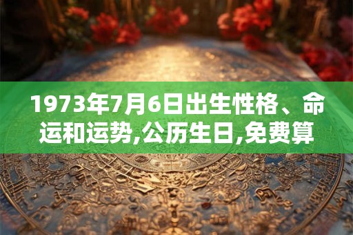 1973年7月6日出生性格、命运和运势,公历生日,免费算命